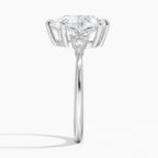 18K Solid Gold Matilda Pear Accent Lab Diamond Ring