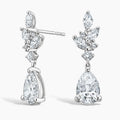 Elegant white gold drop earrings with pear and marquise cut lab-grown diamonds