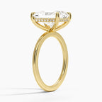Radiant Cut Hidden Halo Diamond Solitaire Engagement Ring in Solid Gold⁠