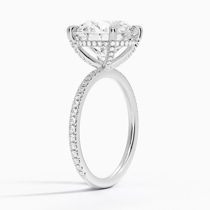 4 Carat Pave Lab Grown Diamond Engagement Ring in 18k Gold