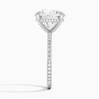 Round Brilliant Pavé Diamond Solitaire Engagement Ring in Solid Gold⁠