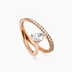 18K Solid Gold Melanie Pear Diamond Engagement Ring