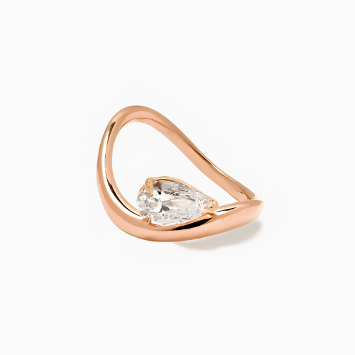 18K Solid Gold Farida Pear Diamond Engagement Ring