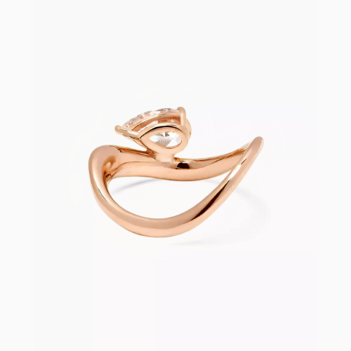18K Solid Gold Farida Pear Diamond Engagement Ring