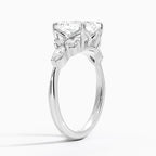 18K Solid Gold Rosea Asscher Accent Lab Diamond Ring