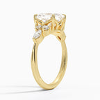 18K Solid Gold Rosea Asscher Accent Lab Diamond Ring