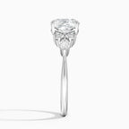 18K Solid Gold Rosea Cushion Accent Lab Diamond Ring