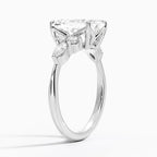 18K Solid Gold Rosea Emerald Accent Lab Diamond Ring