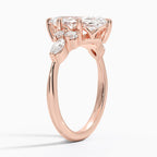 18K Solid Gold Rosea Marquise Accent Lab Diamond Ring