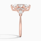 18K Solid Gold Rosea Marquise Accent Lab Diamond Ring