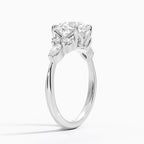 18K Solid Gold Rosea Round Accent Lab Diamond Ring