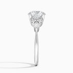 18K Solid Gold Rosea Round Accent Lab Diamond Ring