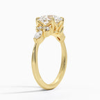 18K Solid Gold Rosea Round Accent Lab Diamond Ring