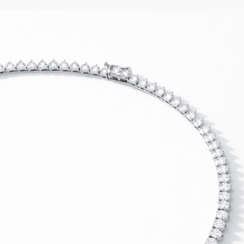 Tennis Riviera Lab Diamond (13 ct.) Necklace (16 in.) with Heart Center Diamond in 18K White Gold