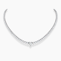Tennis Riviera Lab Diamond (13 ct.) Necklace (16 in.) with Heart Center Diamond in 18K White Gold