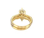 18K Solid Gold Marquise Pavé 4 Carat Lab Diamond Ring Sets