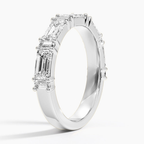 Horizontal Emerald Cut Diamond Half Eternity Band⁠