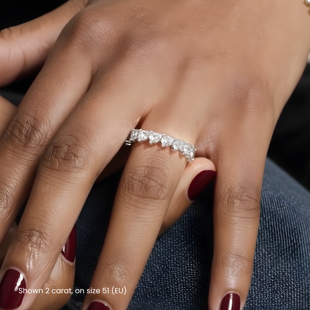 Eternity Lab Grown Diamond Band Ring 18K Gold  - Pear