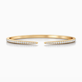 Slavia Pave Lab Diamond ( 1 ct. tw) Open Bangle Bracelet 18K Gold