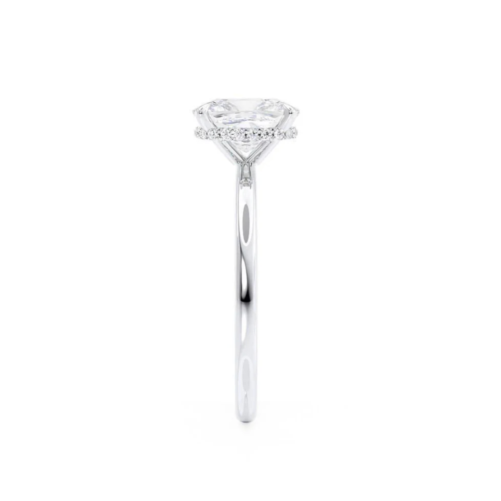 Solitaire Elongated Cushion Lab Grown Diamond Engagement Ring in 18k Gold