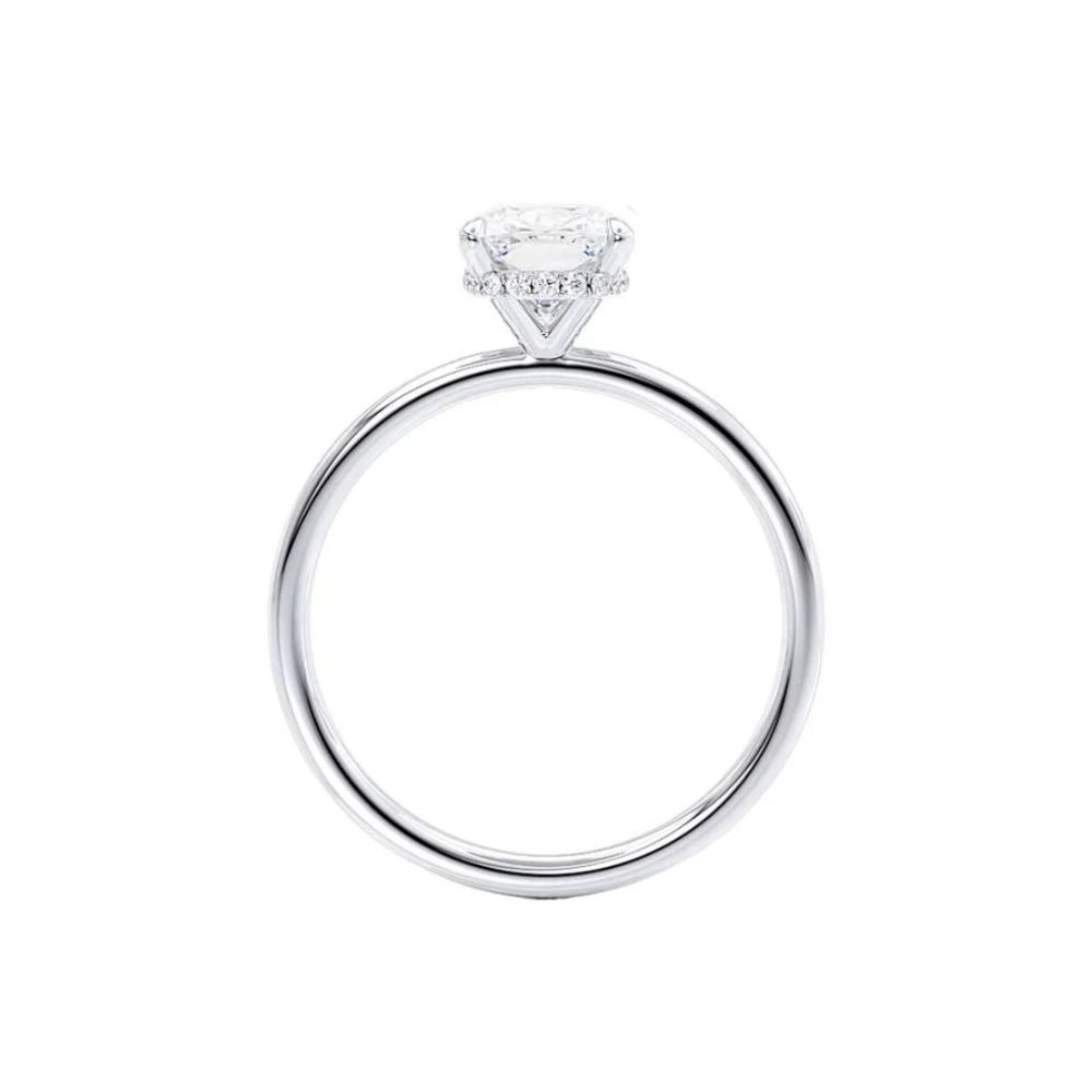 Solitaire Elongated Cushion Lab Grown Diamond Engagement Ring in 18k Gold