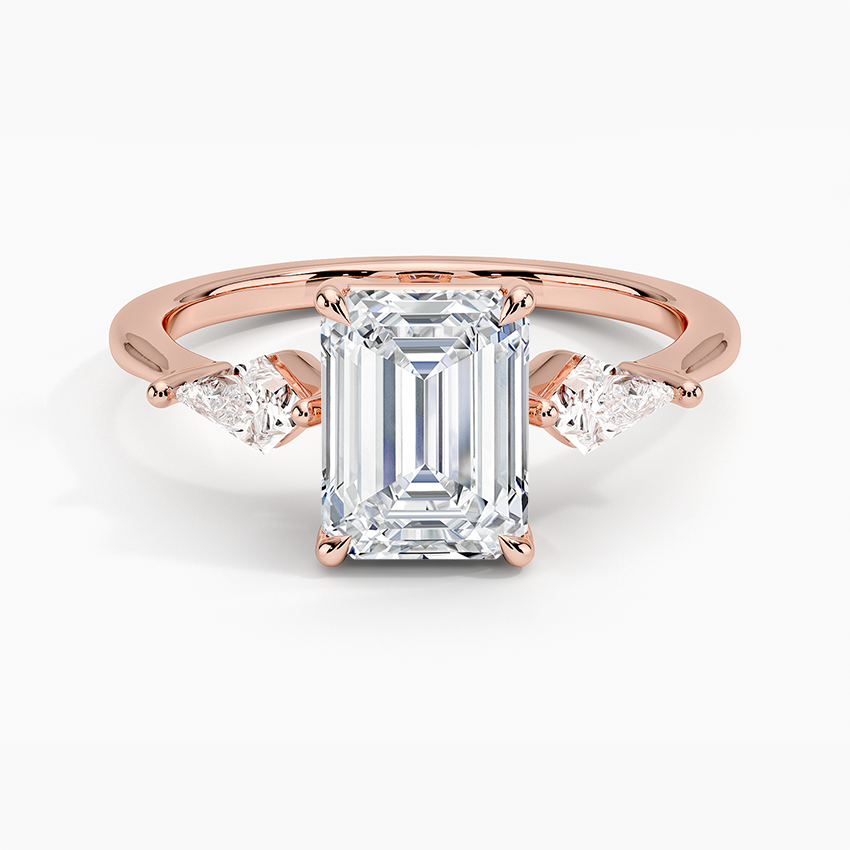 18K Solid Gold Trilogy Lab Diamond Ring