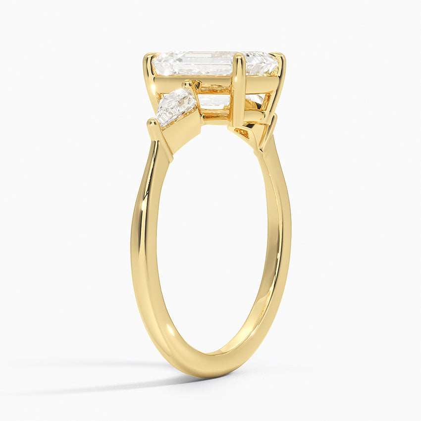 18K Solid Gold Trilogy Lab Diamond Ring