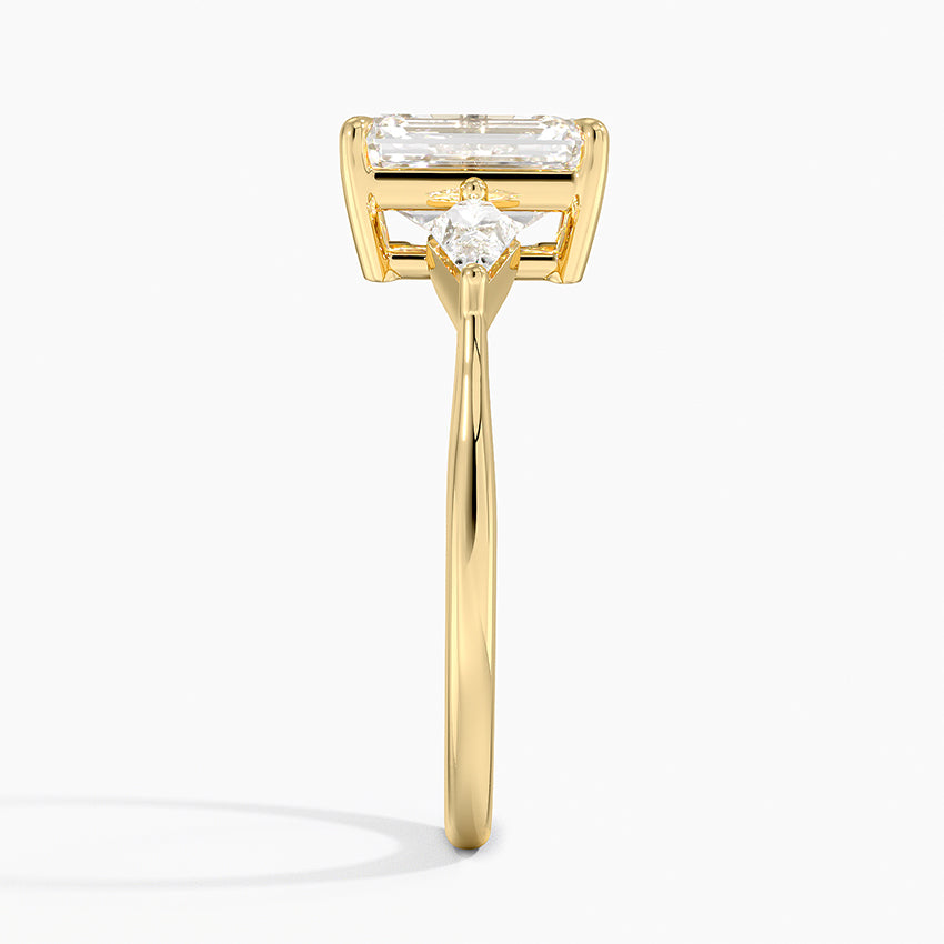 18K Solid Gold Trilogy Lab Diamond Ring