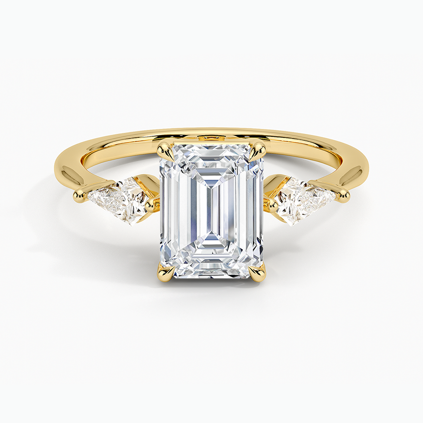 18K Solid Gold Trilogy Lab Diamond Ring