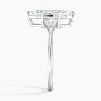 Marquise Cut Three-Stone Engagement Ring with Kite Side Accents in Solid Gold