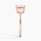 18K Solid Gold Diamond Three Stone Ring