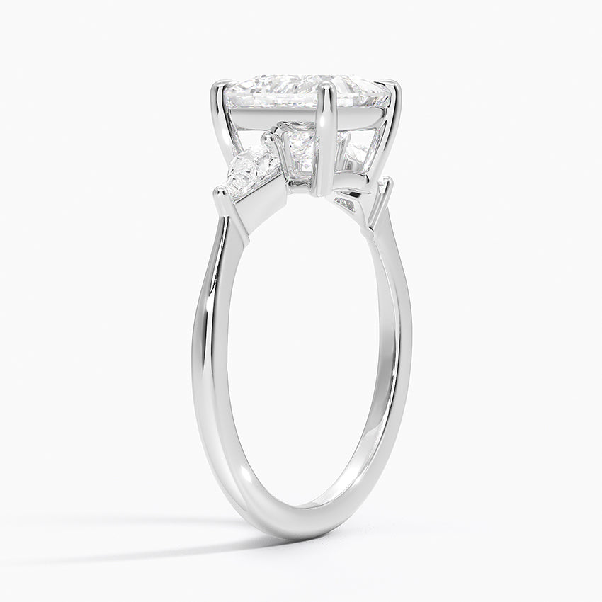 18K Solid Gold Diamond Three Stone Ring