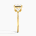 18K Solid Gold Diamond Three Stone Ring