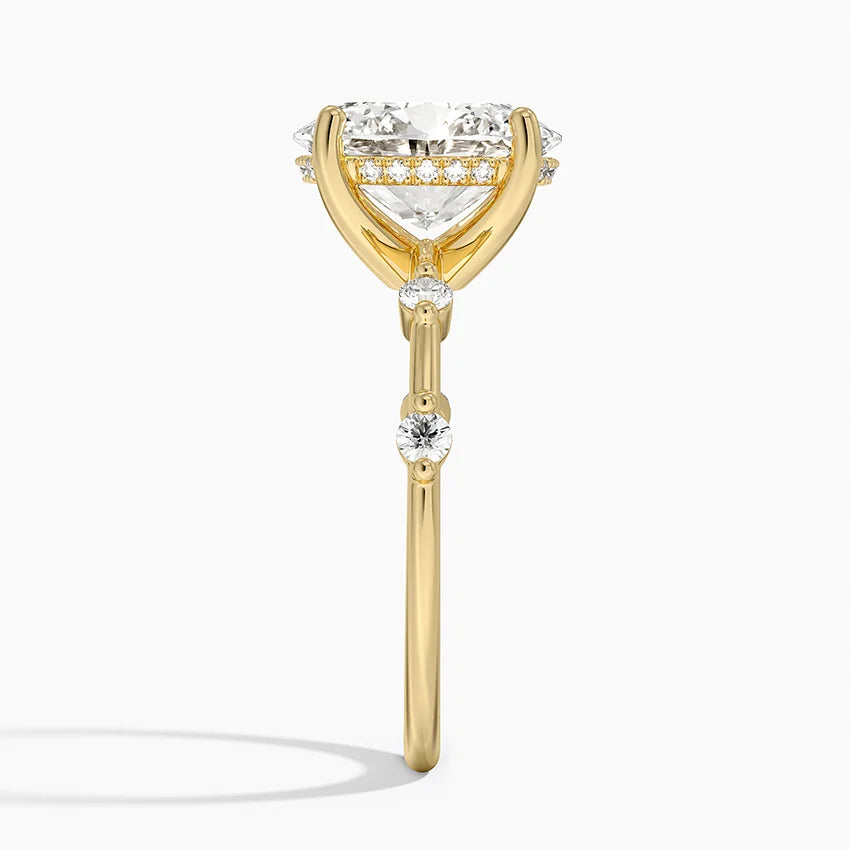Taleen Unique Lab Grown Diamond Engagement Ring in 18k Gold - Oval