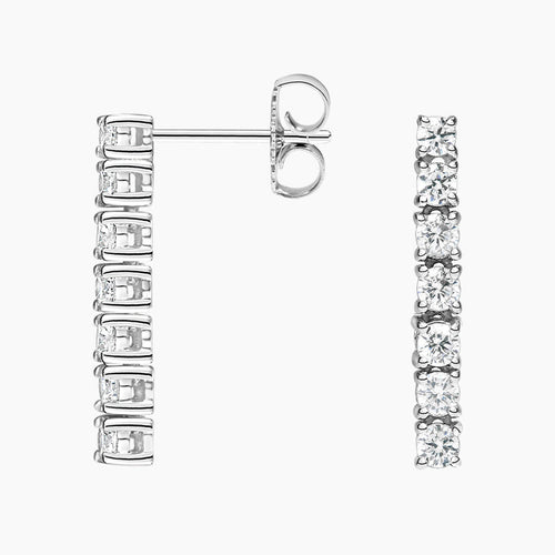 18K Solid Gold 0.6-Carat Lab Diamond Tennis Drop Earrings