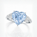 18K Solid Gold Heart Side Pear Trilogy Diamond Ring