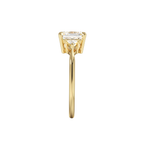 18K Solid Gold Asscher Trilliant Side Lab Diamond Ring