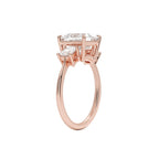 18K Solid Gold Princess Trilogy Lab Diamond Engagement Ring