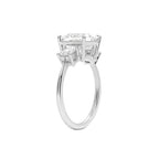 18K Solid Gold Princess Trilogy Lab Diamond Engagement Ring