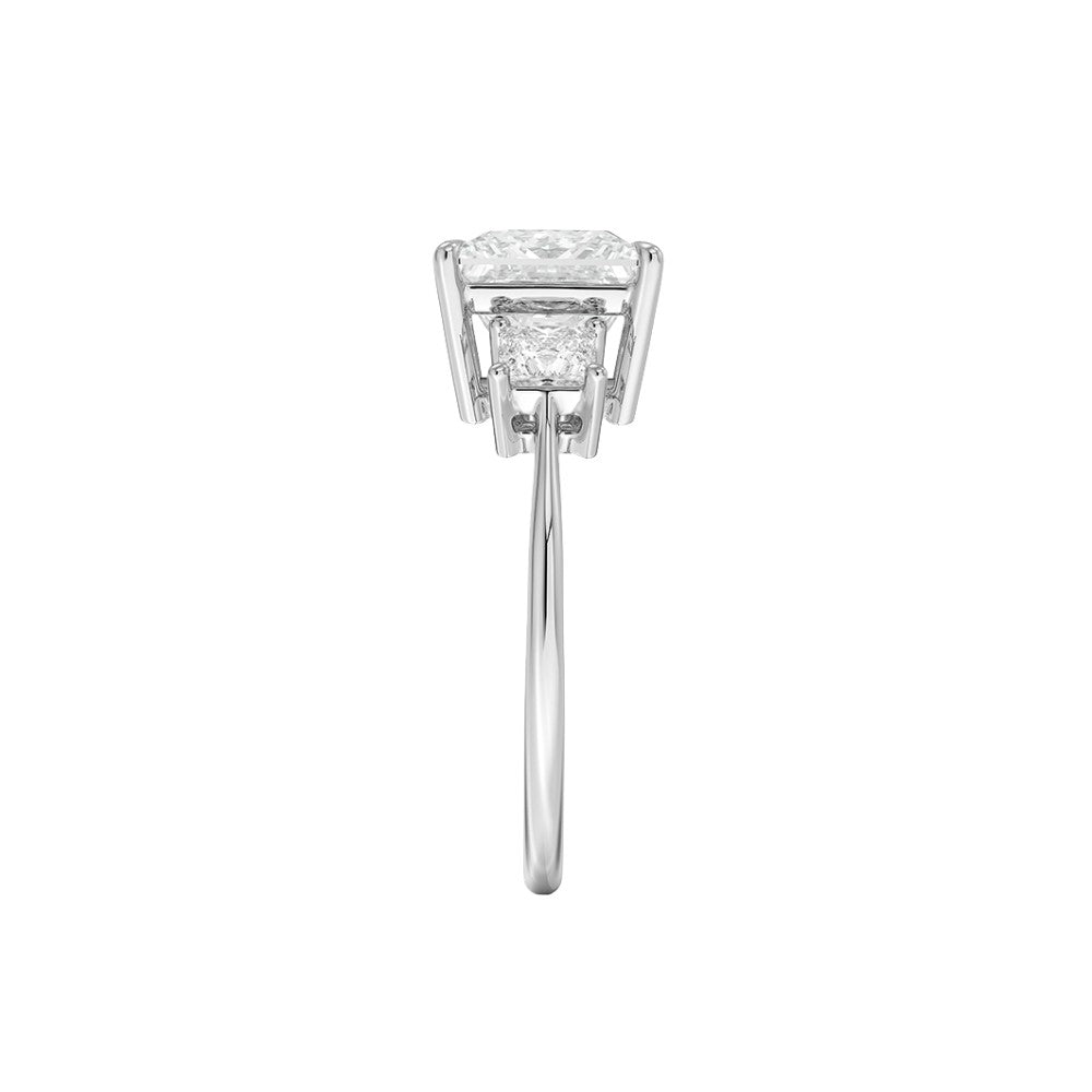 18K Solid Gold Princess Trilogy Lab Diamond Engagement Ring
