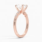 18K Solid Gold Verdina Cushion Accent Lab Diamond Ring