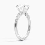 18K Solid Gold Verdina Cushion Accent Lab Diamond Ring