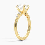 18K Solid Gold Verdina Cushion Accent Lab Diamond Ring