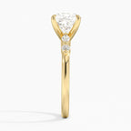 18K Solid Gold Verdina Cushion Accent Lab Diamond Ring