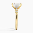 18K Solid Gold Verdina Emerald Accent Lab Diamond Ring