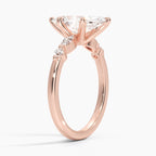 18K Solid Gold Verdina Marquise Accent Lab Diamond Ring