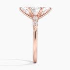 18K Solid Gold Verdina Marquise Accent Lab Diamond Ring