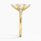 18K Solid Gold Verdina Marquise Accent Lab Diamond Ring