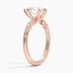 18K Solid Gold Verdina Pear Accent Lab Diamond Ring
