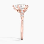 18K Solid Gold Verdina Pear Accent Lab Diamond Ring